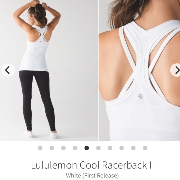Lululemon Cool Racerback II White 2016 lW1AASS Luon Light White THIS IS Yoga 10 - Picture 2 of 9